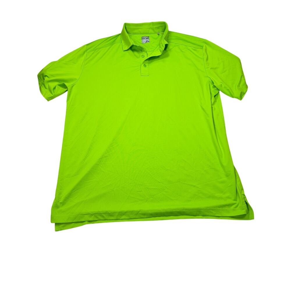 Callaway Opti Dri mens lime green performance polo. Size XL. golf, athleisure